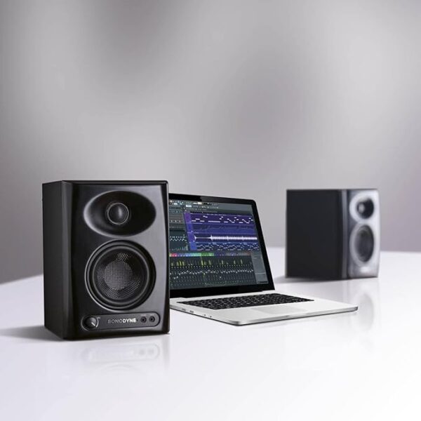 Sonodyne PM4040 2-Way Stereo Active & Passive Monitor, Auxiliary, Studio Computer Monitor for Sound Mixing & Mastering, Video Editing & Gaming (Pair, Black)(PM 4040) - Image 2